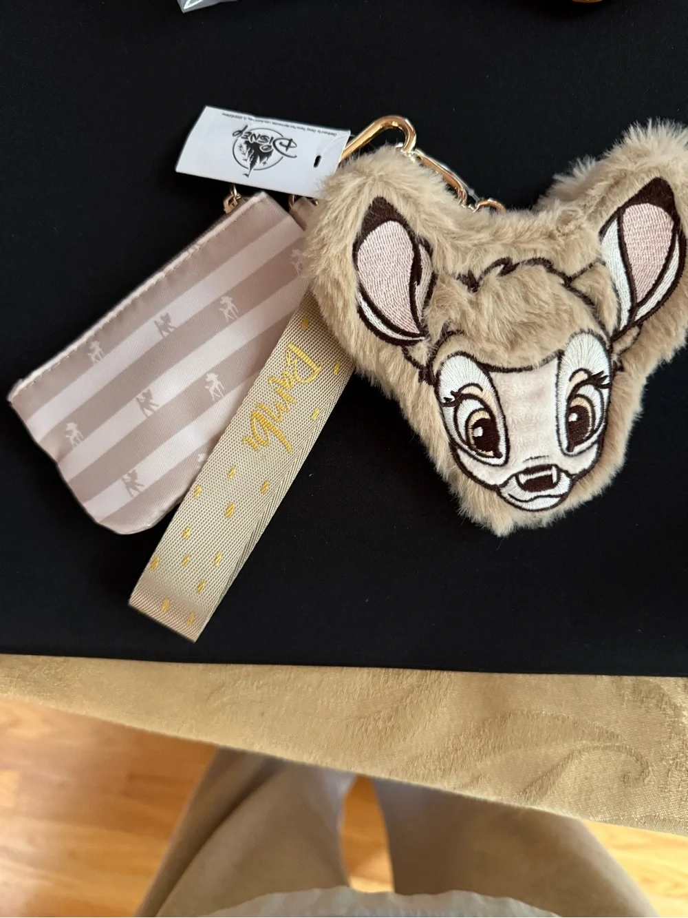 Disney Bambi Plush Keychain Wristlet - Beige